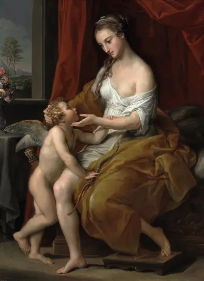 Venus Caressing Cupid, Pompeo Batoni