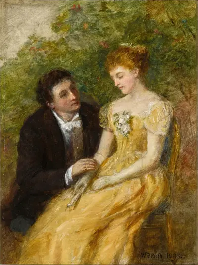A Study for In the Conservatory; A Critical Moment von William Powell Frith
