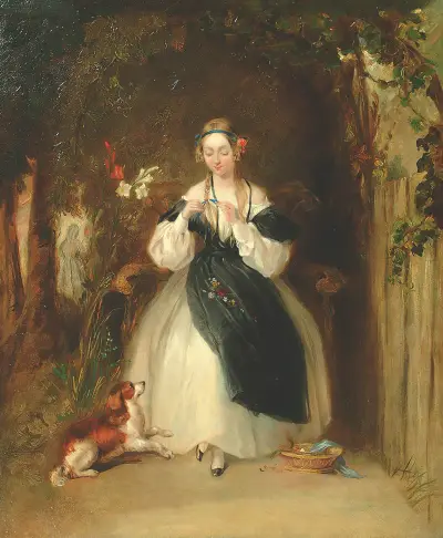 A Young Woman Plaiting Her Hair von William Powell Frith