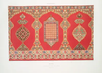 Arabeski; Heitha; tapeta okładzinowa lamperii (wiek XVIII), Émile Prisse d'Avennes