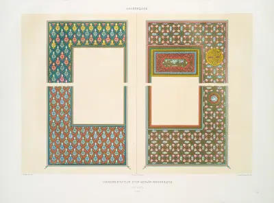 Arabesques; ornementation d’un Qorân mauresque (XVIIIe. siècle); 4 & 14, Émile Prisse d'Avennes