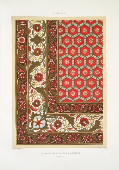 Fragment mauretańskiego sufitu (XVIII wiek), Émile Prisse d'Avennes