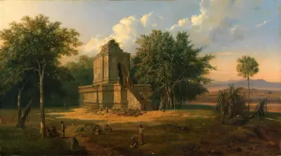 Jawajska świątynia w ruinie, Raden Saleh