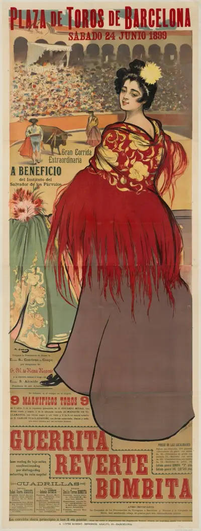 Plaza de toros de Barcelona, sabado 24 junio 1899. Guerrita reverte bombita von Ramón Casas