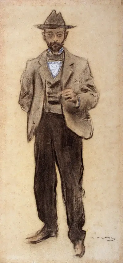 Portrait of Manolo Hugué von Ramón Casas