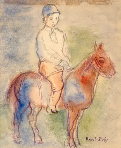 Kind mit Pferden von Raoul Dufy