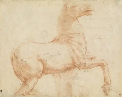 A Marble Horse on the Quirinal Hill (recto) av Raphael