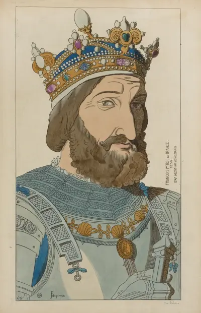 Francois 1er roi de France. 1536. D’ap[rès] Agostino Veneziano. av Raphaël Jacquemin