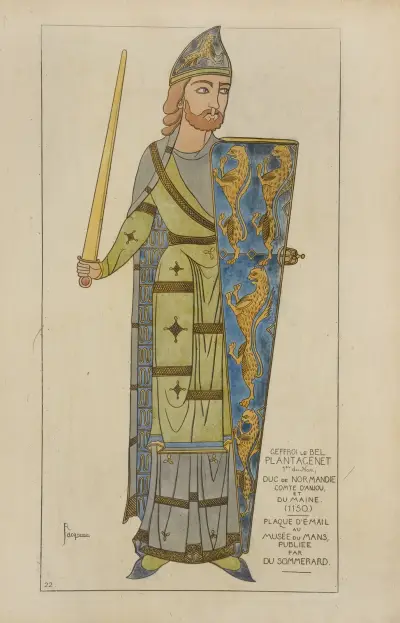 Geffroi le Bel Plantagenet 1er du nom; duc de Normandie comte d’Anjou et du Maine. (1150.) av Raphaël Jacquemin