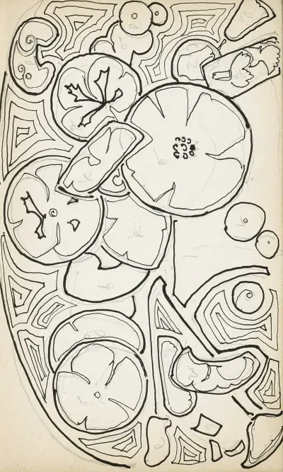 Ornament mit Blumen und Blättern von Reijer Stolk
