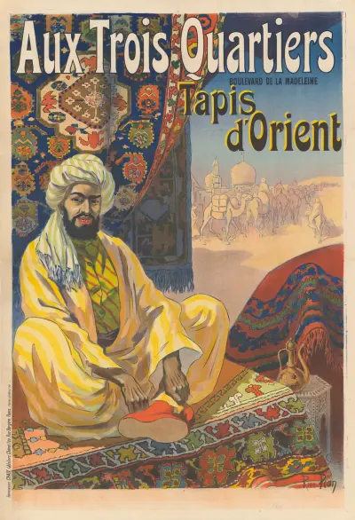 Aux Trois Quartiers. Boulevard de la Madeleine. Tapis d’Orient von René Péan