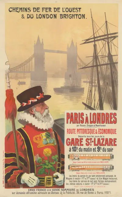 Chemins de fer de l’Ouest & du London Brighton. Paris à Londres par Rouen von René Péan