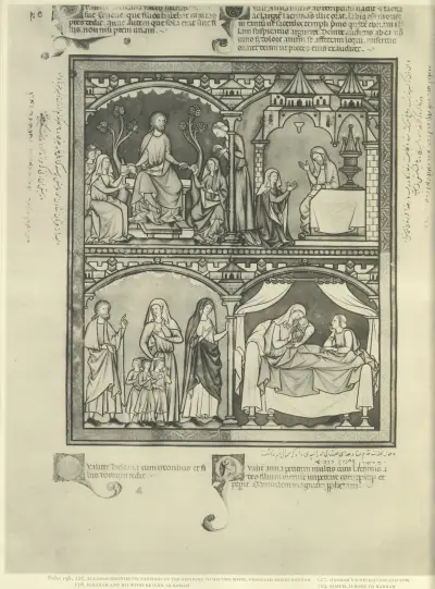 Ilustrace ze Starého zákona ze středověkého rukopisu z poloviny 13. století, tab. 38, Montague Rhodes James