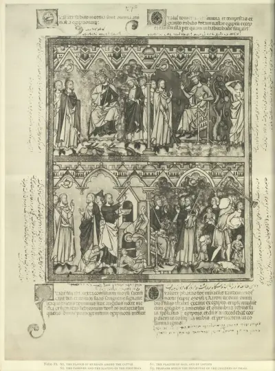 Stránka se žalmem 80, z knihy A Book of Old Testament illustrations of the middle of the thirteenth century, Montague Rhodes James