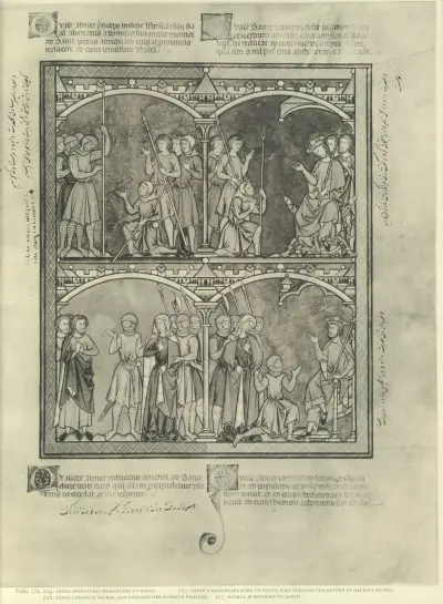 Ilustrace ze Starého zákona z poloviny 13. století, obr. 73, Montague Rhodes James