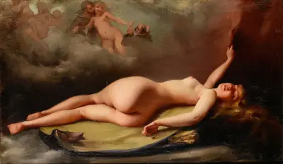 Liegende Aktstudie von Luis Ricardo Falero