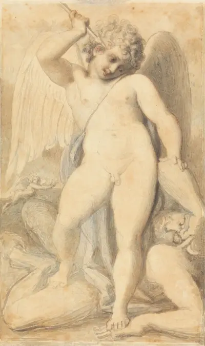 Amor überwältigt einen Satyr von Richard Cosway