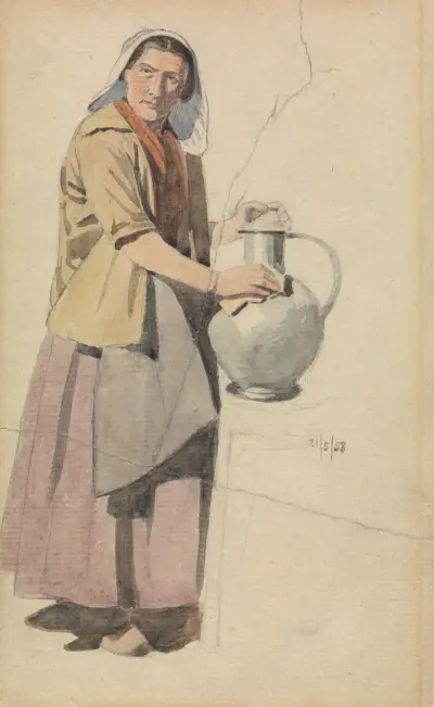 Portrait of a Woman with a Pitcher av Richard Dadd