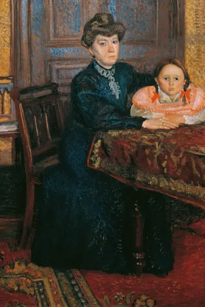 Frau mit Kind (Mathilde Schönberg mit Tochter Gertrud) Doppelbildnis Mathilde und Gertrud Schönberg av Richard Gerstl