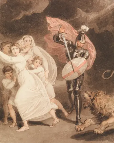 Greatheart’s Battle with Grim av Richard Westall