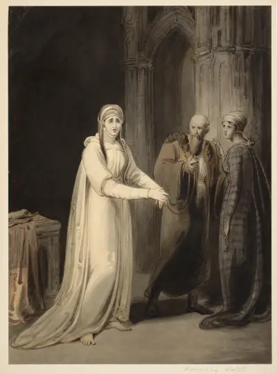 Macbeth, act 5, scene 1, Lady Macbeth sleepwalking av Richard Westall