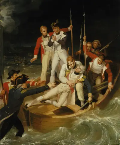Nelson wounded at Tenerife, 24 July 1797 av Richard Westall