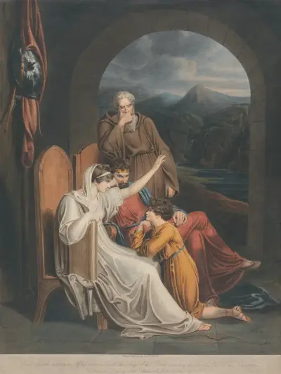 Queen Judith reciting to Alfred when a child av Richard Westall