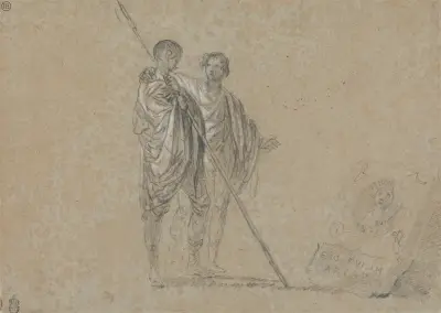 Study of Figures for ‘A View of the Campagna’ av Richard Wilson