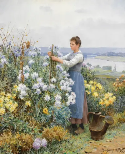 Chrysanthemums von Daniel Ridgway Knight