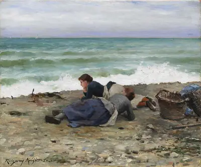 Sturmflut bei Étretat von Daniel Ridgway Knight