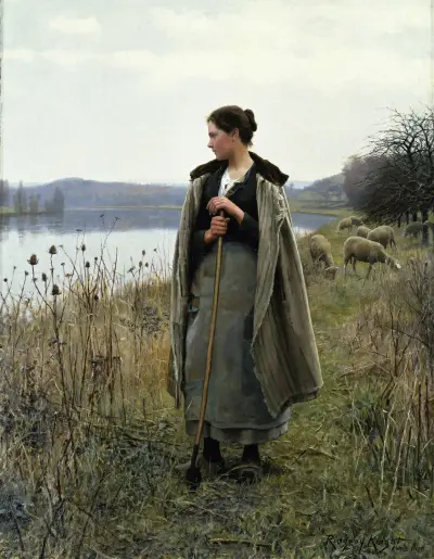 Die Hirtin von Rolleboise von Daniel Ridgway Knight