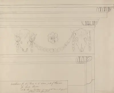 Headfort House, Ireland: Detail of Entablature in the Staircase av Robert Adam