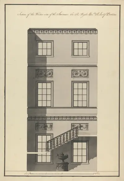 Headfort House, Ireland: Section of the Staircase, 1771 – nr 2 av Robert Adam