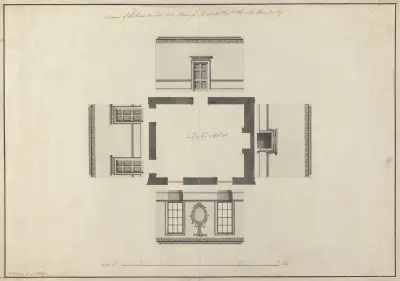 Langford House, Dublin, Ireland: Elevations of Room Facing Mary Street av Robert Adam