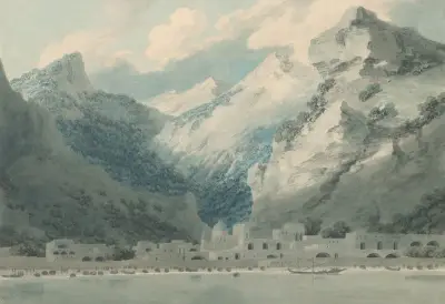 Cetara on the Gulf of Salerno av John Robert Cozens