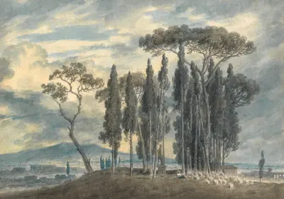 In the Gardens of the Villa Negroni at Rome av John Robert Cozens