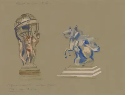 Le Triomphe de Paris – maquette de décor – Illuminations de statues parisiennes von Robert Delaunay