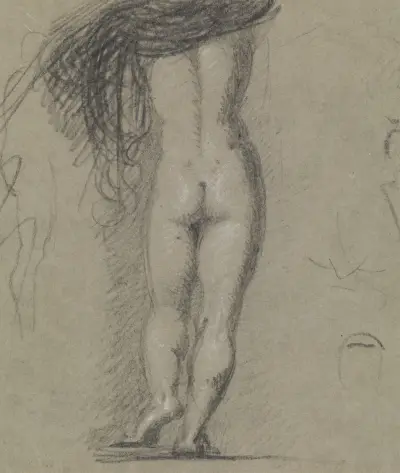 Rear View Study of a Nude Figure av Benjamin Robert Haydon
