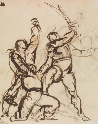 Study of a Battle av Benjamin Robert Haydon