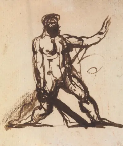 Study of a Nude Male av Benjamin Robert Haydon