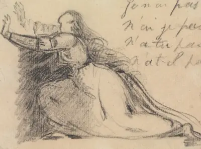 Study of a Woman Pleading on Her Knees – nr 2 av Benjamin Robert Haydon