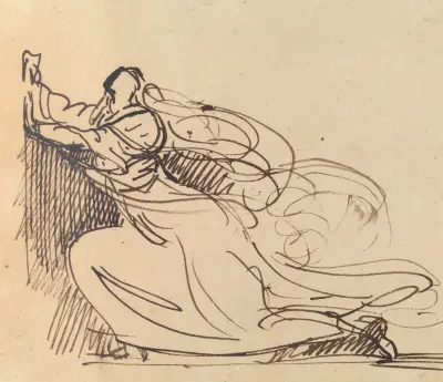 Study of a Woman Pleading on Her Knees. – nr 1 av Benjamin Robert Haydon