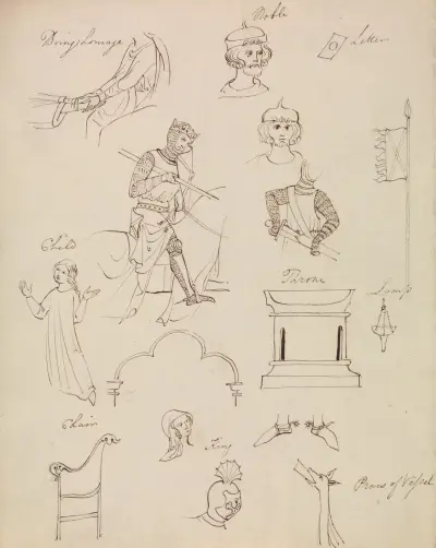 Figure Studies for Medieval Noble Life av Robert Smirke