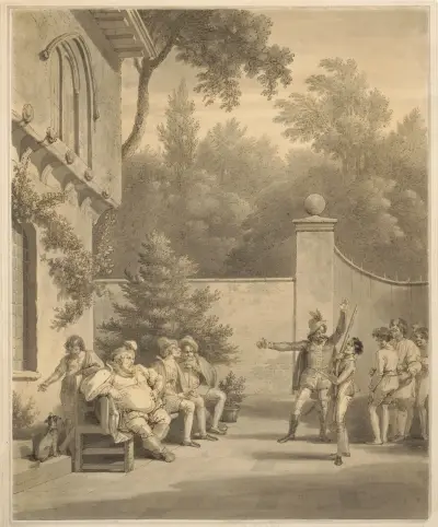 King Henry IV, pt. 2, III, 2, Falstaff selecting his troops av Robert Smirke
