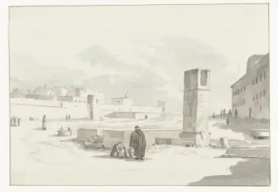 Stadsgezicht in Giovenazzo av Abraham-Louis-Rodolphe Ducros