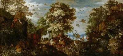 Orpheus Charming the Animals with his Music, 1627 av Roelant Savery