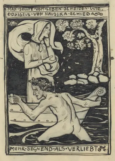 Het afscheid van Odysseus en Naussikaä av Richard Nicolaüs Roland Holst