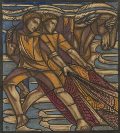 Projekt witraża w pawilonie holenderskim na wystawie Sztuk Dekoracyjnych w Paryżu, 1925 – Nr. 3, Richard Nicolaüs Roland Holst