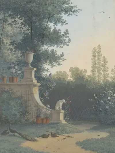 Bloemisterij van A.C. en H. van Eeden, tuin, Wagenweg av Henriëtte Ronner-Knip