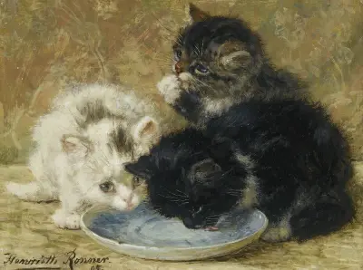 Three kittens, 1895 av Henriëtte Ronner-Knip